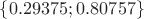$\{0.29375; 0.80757\}$ $\{0.29375; 0.80757\}$