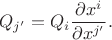 $$Q_{j'}=Q_i\frac{\partial x^i}{\partial x^{j'}}.$$