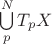 $\bigcup\limits_{p}^{N}T_{p}X$