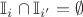 $\mathbb{I}_i\cap \mathbb{I}_{i'}=\emptyset$
