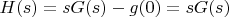 $H(s)=sG(s)-g(0)=sG(s)$