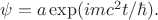 $\psi=a \exp(i mc^2 t/\hbar).$