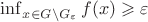$\inf_{x\in G \backslash G_{\varepsilon}}f(x)\geqslant \varepsilon$
