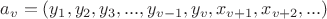 $a_v = (y_1,y_2,y_3,...,y_{v-1}, y_v, x_{v+1},x_{v+2}, ...)$