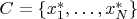 $C=\{x^*_1,\ldots,x^*_N\}$