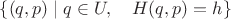 $\{(q,p)\mid q\in U,\quad H(q,p)=h\}$