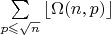 \sum\limits_{p \leqslant \sqrt n} \left\lfloor \Omega(n,p)\right\rfloor$