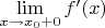$\lim\limits_{x \to x_0+0} f&rsquo;(x)$