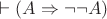 $\vdash (A \Rightarrow \neg \neg A)$
