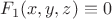 $$F_1(x,y,z)\equiv 0$