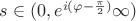 $s\in(0,e^{i(\varphi-\frac{\pi}{2})}\infty)$