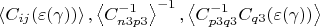$\left \langle C_{ij}(\varepsilon(\gamma))\right \rangle, \left \langle C_{n3p3}^{-1} \right \rangle^{-1}, \left \langle C_{p3q3}^{-1}C_{q3}(\varepsilon(\gamma)) \right \rangle $