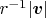 $r^{-1}|\boldsymbol{v}|$