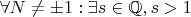 $\forall N\neq\pm1 : \exists s\in\mathbb{Q}, s>1$