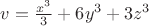 $v=\frac{x^{3}}{3}+6y^{3}+3z^{3}$