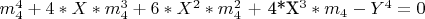 $ m_4^4 +4*X*m_4^3 + 6*X^2*m_4^2$ + 4*Х^3*m_4 - Y^4 = 0 $