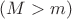 $ (M>m)