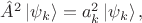 $\hat A^2 \, | \psi_k \rangle = a_k^2 \, | \psi_k \rangle \, ,$