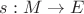 $s: M\rightarrow E$