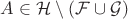 $A\in \mathcal H\setminus (\mathcal F\cup\mathcal G)$