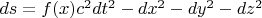 $ds=f(x)c^2dt^2 -dx^2-dy^2-dz^2$