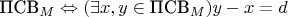 $\text{ПСВ}_M \Leftrightarrow (\exists x,y \in \text{ПСВ}_M)y-x=d$