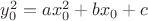 $y_0^2 = ax_0^2 +bx_0 + c$