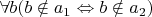 $\forall b(b \notin a_1 \Leftrightarrow b \notin a_2)$