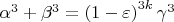 $\alpha ^3  + \beta ^3  = \left( {1 - \varepsilon } \right)^{3k} \gamma ^3 $