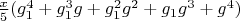 $\frac{x}{5}(g_1^4+g_1^3 g+g_1^2 g^2+g_1 g^3+g^4)$
