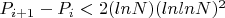 $P_{i+1}-P_i< 2(lnN)(lnlnN)^2$