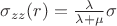$\sigma_{zz}(r) = \frac{\lambda}{\lambda + \mu} \sigma$