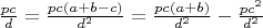 $\frac{pc}{d}=\frac{pc(a+b-c)}{d^2}=\frac{pc(a+b)}{d^2}-\frac{pc^2}{d^2}$