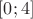 $\left[0;4\right]$