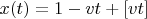 $x(t)=1-vt+[vt]$