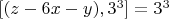 $[(z-6x-y), 3^3] = 3^3$