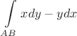$$\int\limits_{AB}^{} x dy - y dx$$