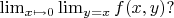 \lim_{x \mapsto 0} \lim_{y=x}f(x,y)?