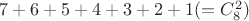$7+6+5+4+3+2+1  (=C^2_8)$