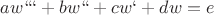 $aw```+bw``+cw`+dw=e$