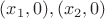 $(x_1,0),(x_2,0)$