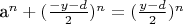 a^n + (\frac{- y - d}{2})^n = (\frac{y - d}{2})^n