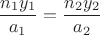 $$\frac{n_1 y_1}{a_1} = \frac{n_2 y_2}{a_2}$$