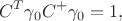 $$C^T\gamma_0C^+\gamma_0=1,$$
