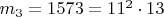 $m_3 = 1573 = 11^2 \cdot 13$