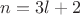 $n=3l+2$