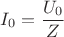 $I_0=\dfrac{U_0}{Z}$