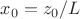 $x_0 = z_0/L$