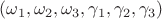 $(\omega_1,\omega_2,\omega_3,\gamma_1,\gamma_2,\gamma_3)$