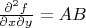 $\frac{\partial^2 f}{\partial x \partial y} = AB$